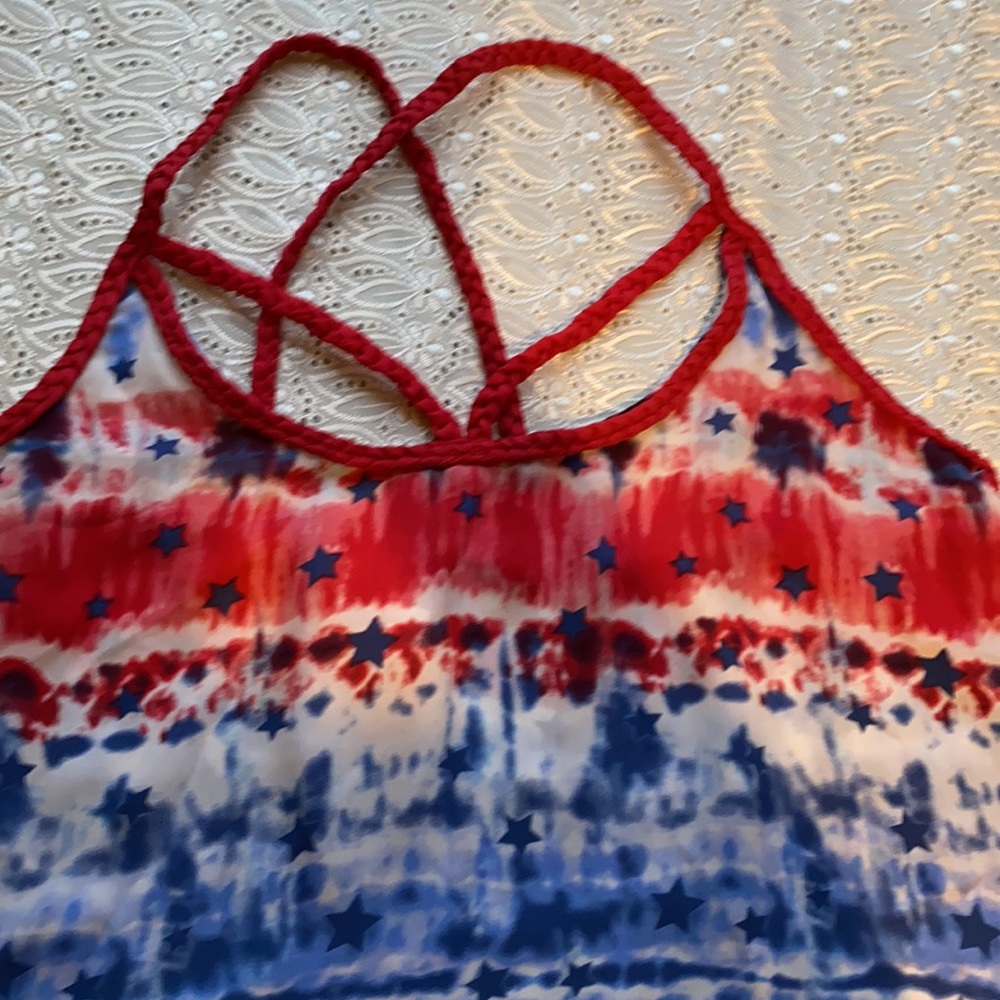 💜💜 Ladies Patriotic Cropped Top Size XL
